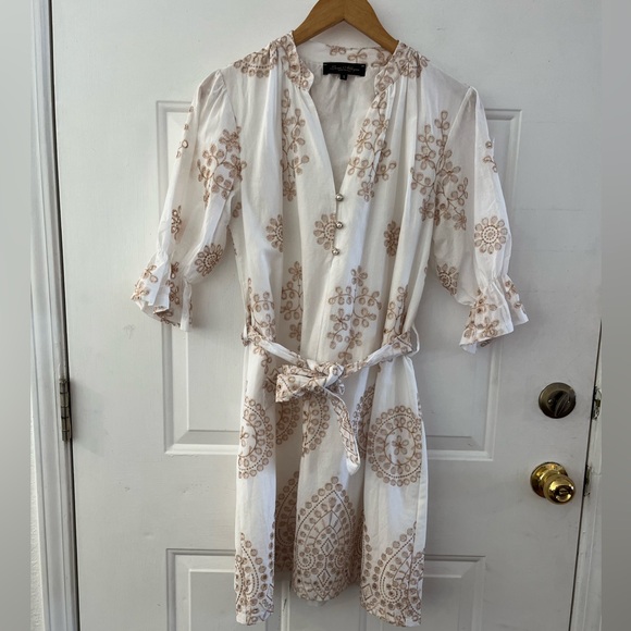 luna Allegra Dresses & Skirts - Luna Allegra Made In Italy White Floral Eyelet Summer Vacation Dress Sz sm